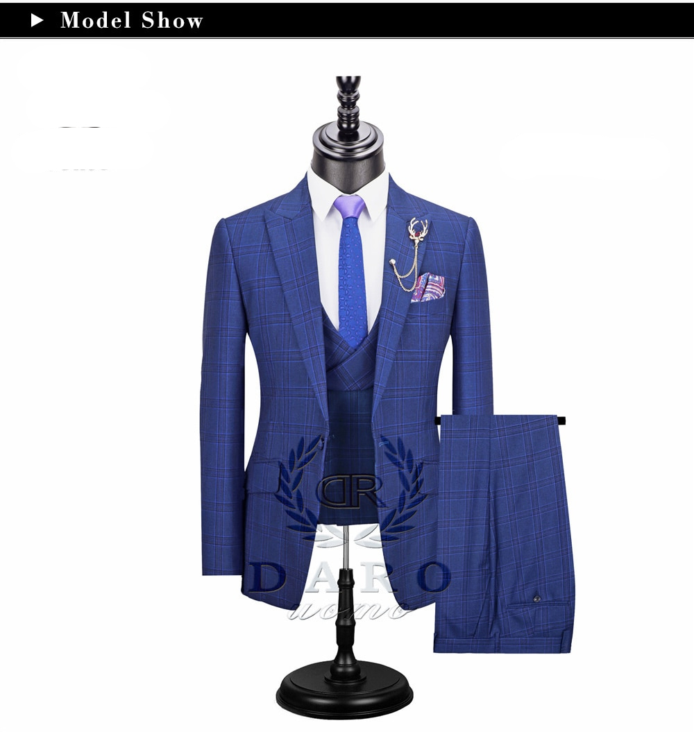 Men's 3 Piece Slim Fit blue purple Suits Blazer Men's 3 Piece Slim Fit blue purple Suits Blazer