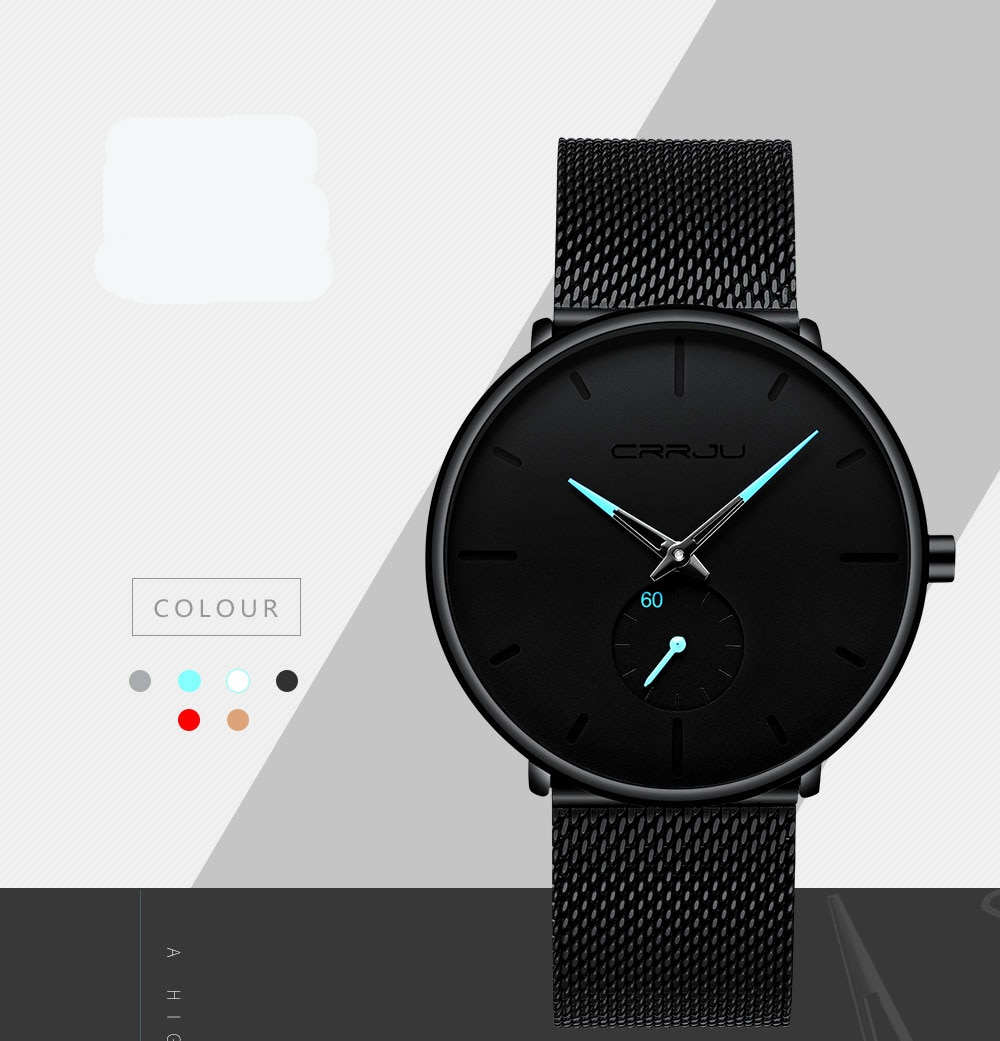 Men Casual Slim Mesh Steel Waterproof Sport Watch Men Casual Slim Mesh Steel Waterproof Sport Watch