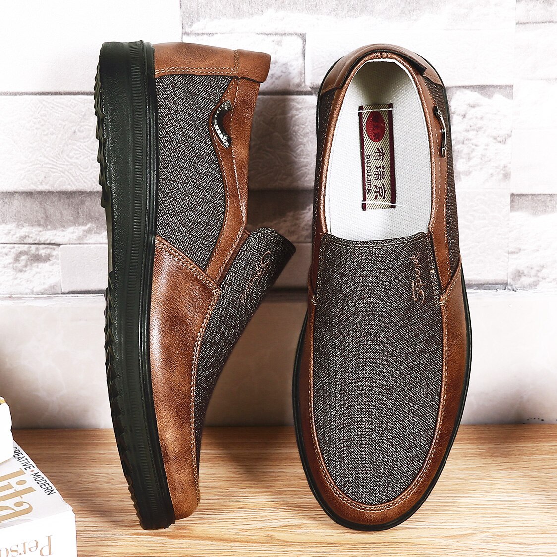 Mens Casual Shoes, Comfortable Breathable Slip-on
