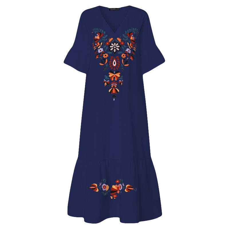 Women's Sundress Bohemian Printed Maxi Dress Summer Women's Sundress Bohemian Printed Maxi Dress Summer