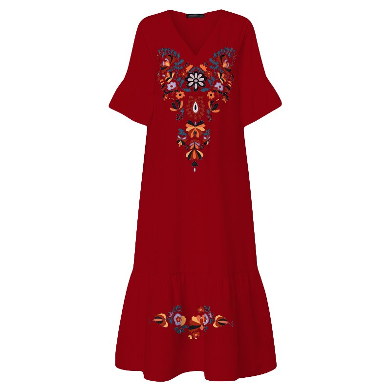 Women's Sundress Bohemian Printed Maxi Dress Summer Women's Sundress Bohemian Printed Maxi Dress Summer