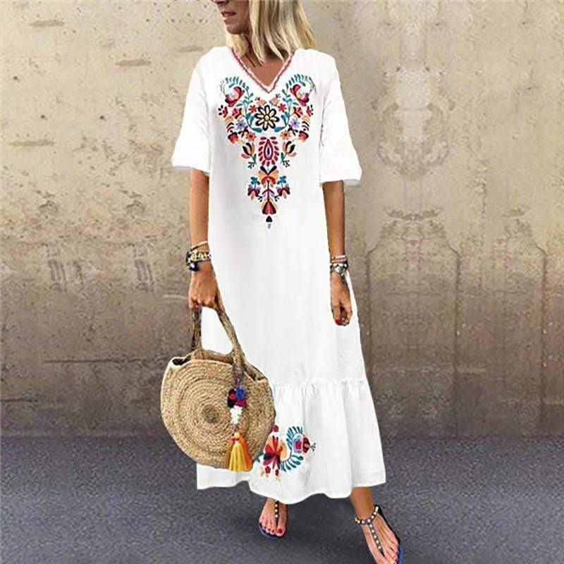 Women's Sundress Bohemian Printed Maxi Dress Summer Women's Sundress Bohemian Printed Maxi Dress Summer