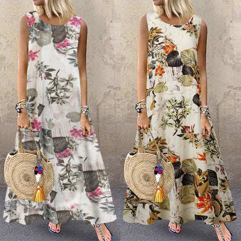 Sleeveless Floral Print Vestido Sleeveless Floral Print Vestido