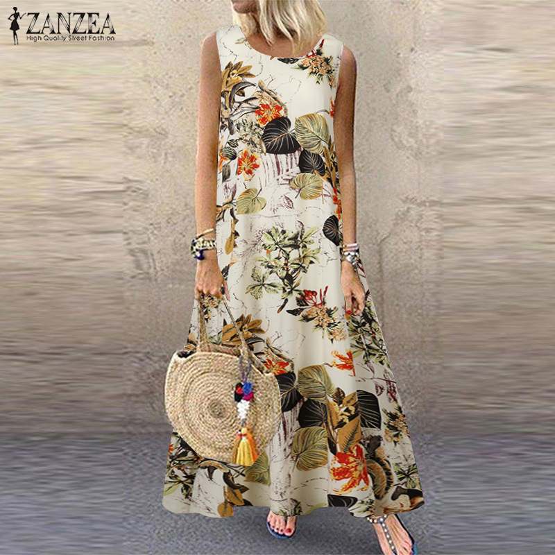 Sleeveless Floral Print Vestido Sleeveless Floral Print Vestido