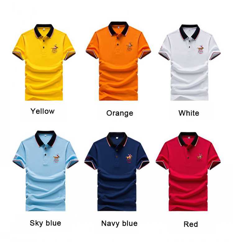 Men Casual Polo Shirt Solid Color Men Short Sleeve Men Casual Polo Shirt Solid Color Men Short Sleeve
