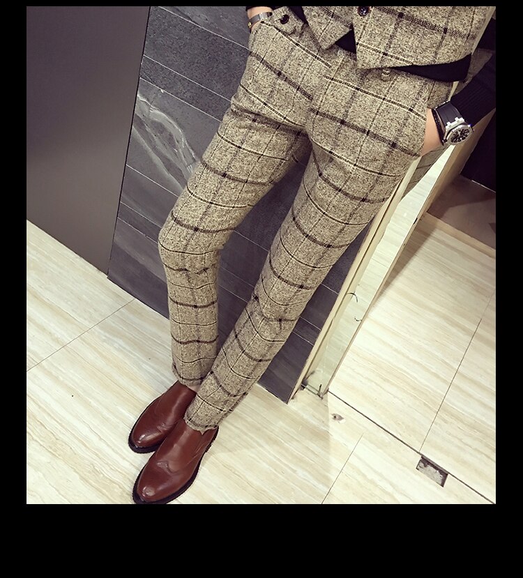 Mens Plaid Pants British Slim Fit Dress Mens Plaid Pants British Slim Fit Dress
