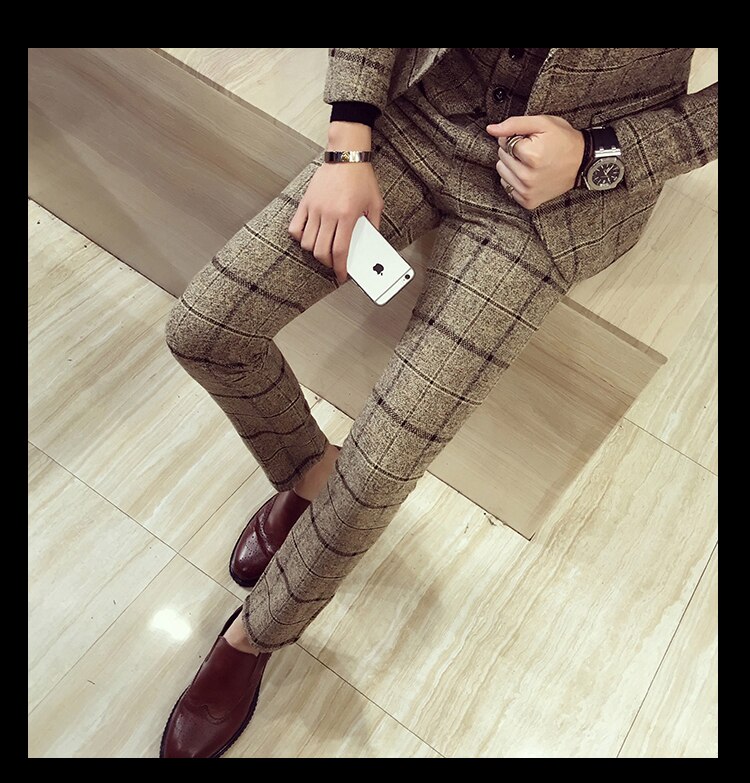 Mens Plaid Pants British Slim Fit Dress Mens Plaid Pants British Slim Fit Dress