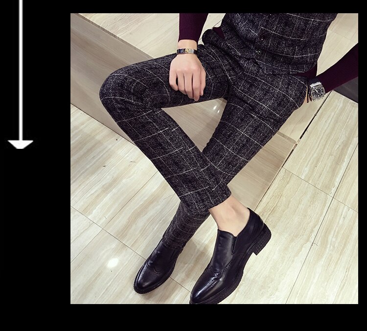 Mens Plaid Pants British Slim Fit Dress Mens Plaid Pants British Slim Fit Dress