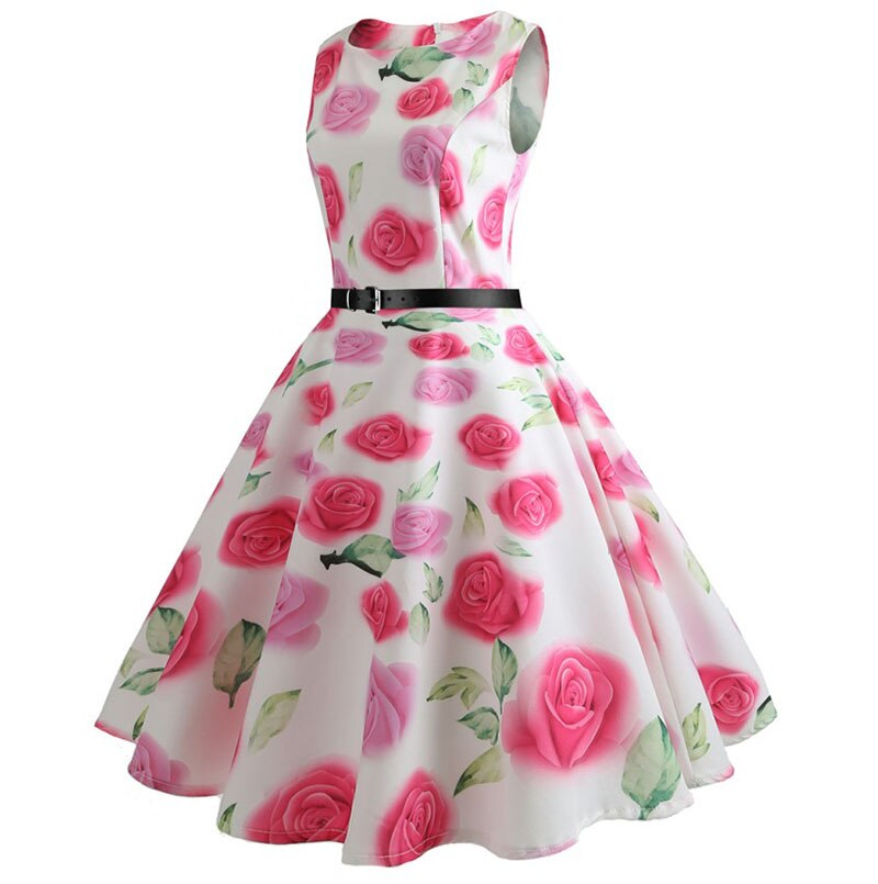 Casual Floral Retro Vintage Dress Casual Floral Retro Vintage Dress