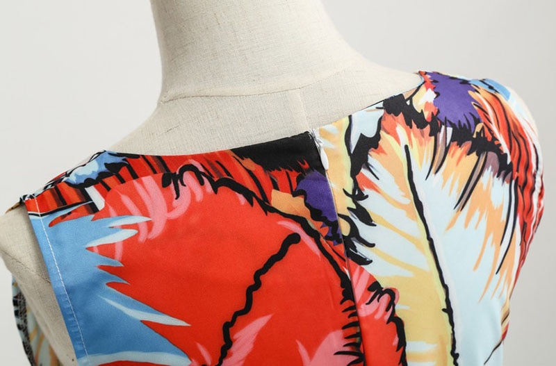 Casual Floral Retro Vintage Dress Casual Floral Retro Vintage Dress