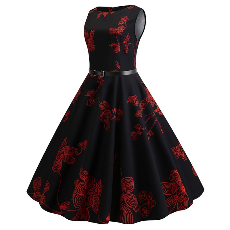 Casual Floral Retro Vintage Dress Casual Floral Retro Vintage Dress