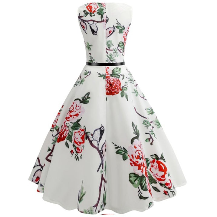 Casual Floral Retro Vintage Dress Casual Floral Retro Vintage Dress