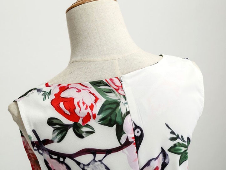 Casual Floral Retro Vintage Dress Casual Floral Retro Vintage Dress