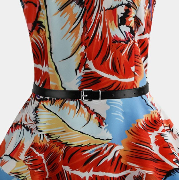 Casual Floral Retro Vintage Dress Casual Floral Retro Vintage Dress