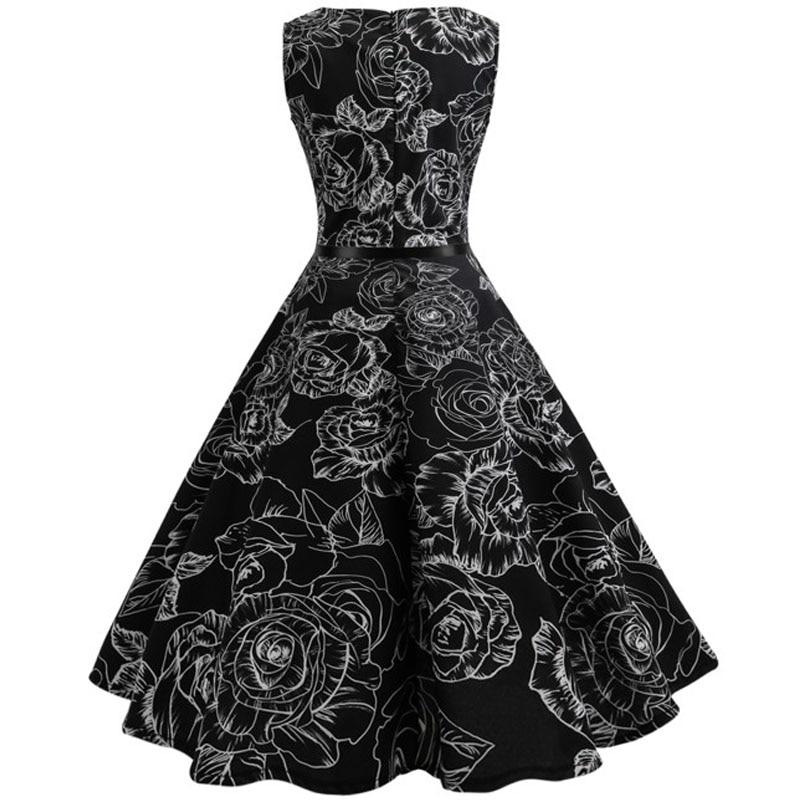 Casual Floral Retro Vintage Dress Casual Floral Retro Vintage Dress