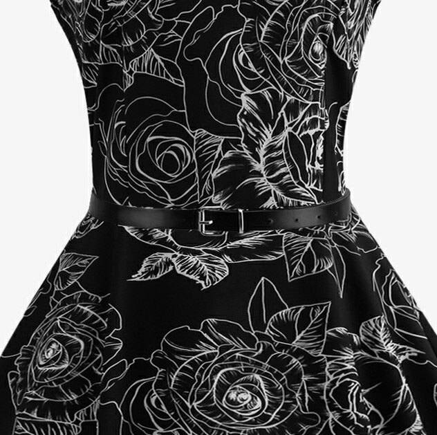Casual Floral Retro Vintage Dress Casual Floral Retro Vintage Dress