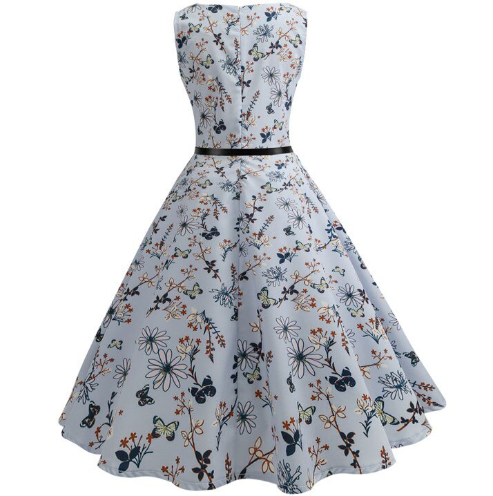 Casual Floral Retro Vintage Dress Casual Floral Retro Vintage Dress