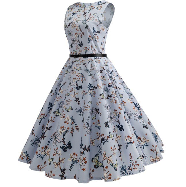 Casual Floral Retro Vintage Dress Casual Floral Retro Vintage Dress