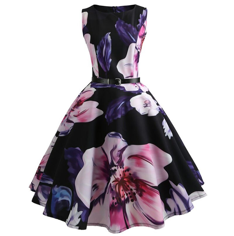 Casual Floral Retro Vintage Dress Casual Floral Retro Vintage Dress