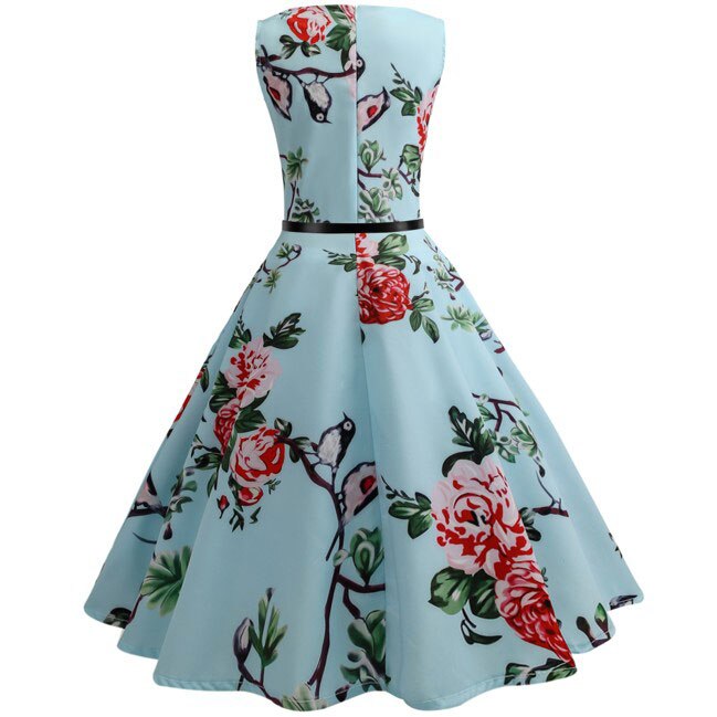 Casual Floral Retro Vintage Dress Casual Floral Retro Vintage Dress