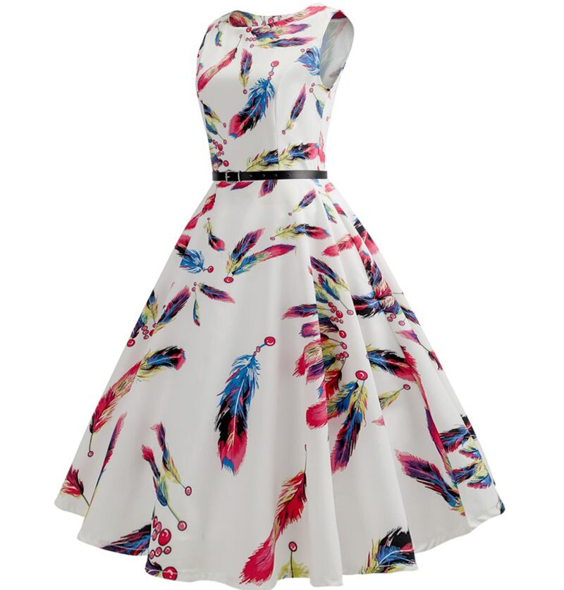 Casual Floral Retro Vintage Dress Casual Floral Retro Vintage Dress