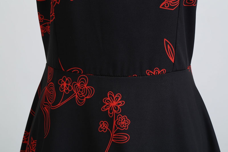 Casual Floral Retro Vintage Dress Casual Floral Retro Vintage Dress