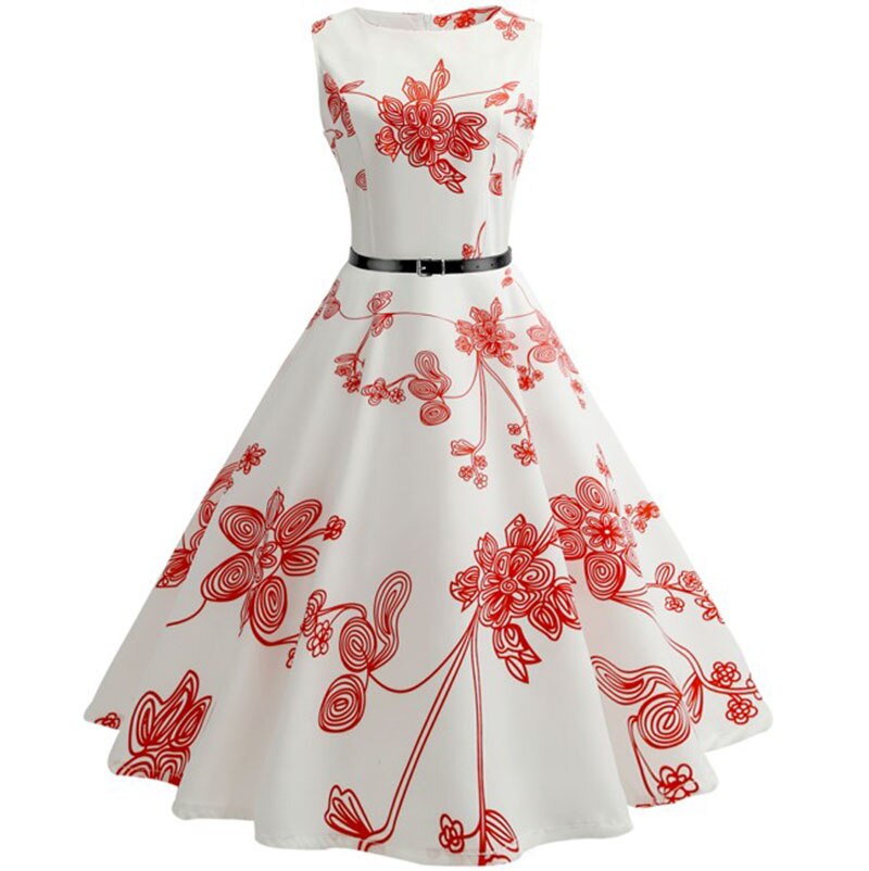 Casual Floral Retro Vintage Dress Casual Floral Retro Vintage Dress