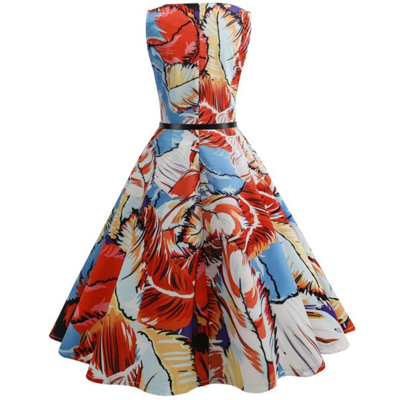 Casual Floral Retro Vintage Dress Casual Floral Retro Vintage Dress