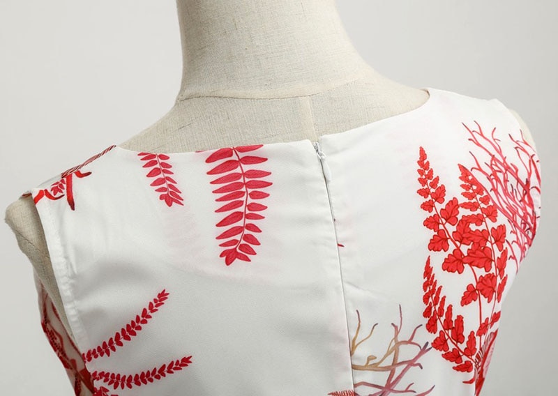 Casual Floral Retro Vintage Dress Casual Floral Retro Vintage Dress