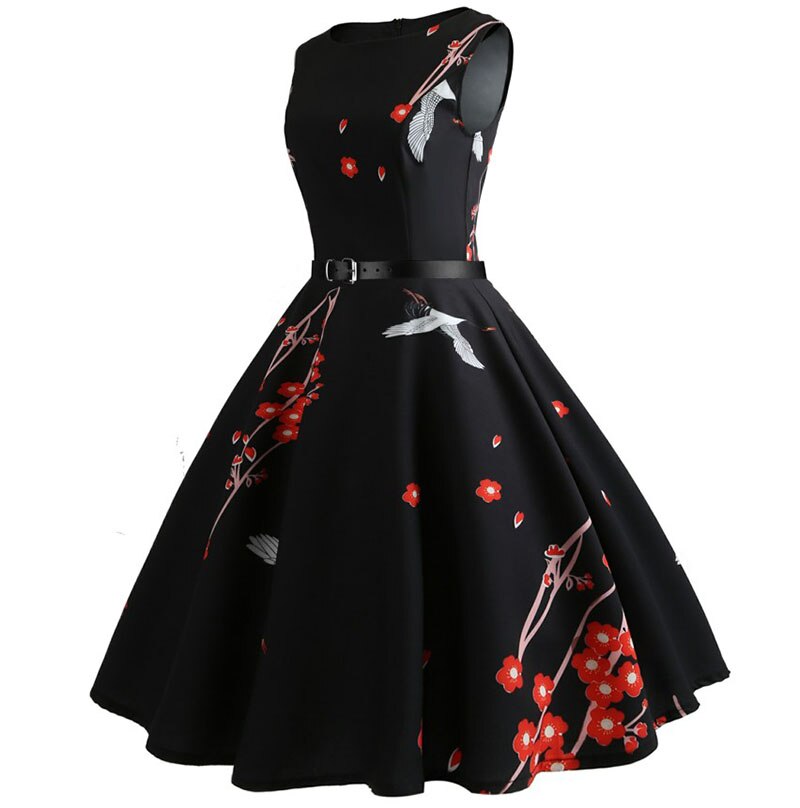 Casual Floral Retro Vintage Dress Casual Floral Retro Vintage Dress
