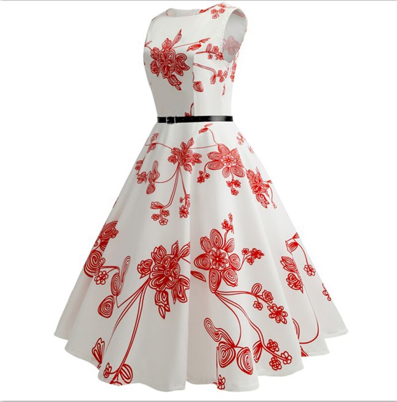 Casual Floral Retro Vintage Dress Casual Floral Retro Vintage Dress