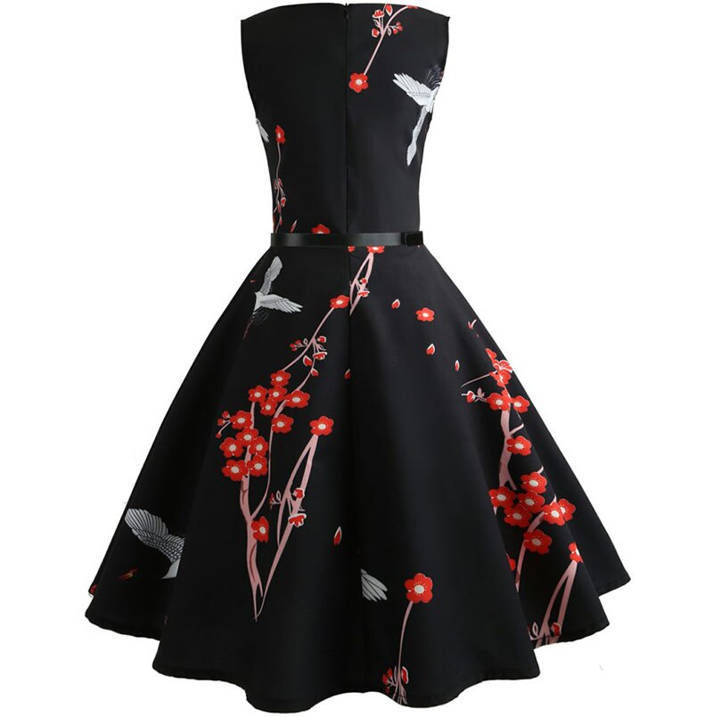 Casual Floral Retro Vintage Dress Casual Floral Retro Vintage Dress