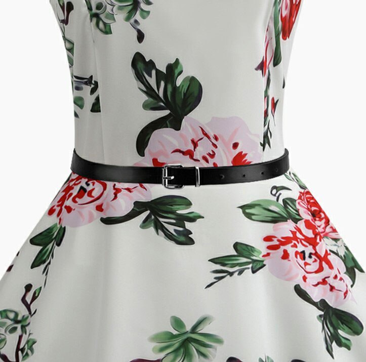 Casual Floral Retro Vintage Dress Casual Floral Retro Vintage Dress