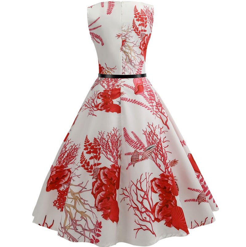 Casual Floral Retro Vintage Dress Casual Floral Retro Vintage Dress