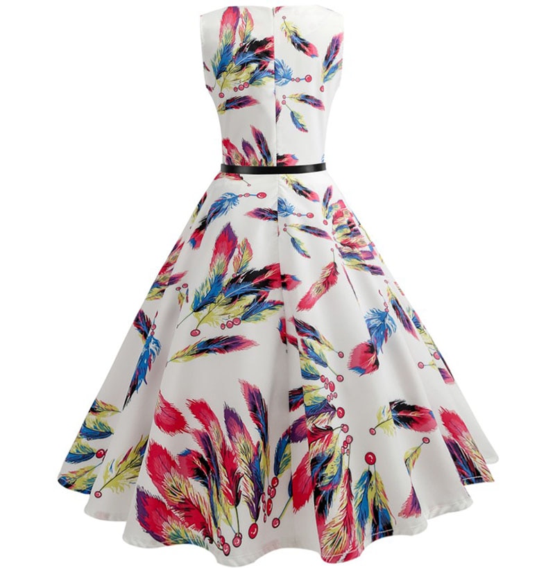 Casual Floral Retro Vintage Dress Casual Floral Retro Vintage Dress
