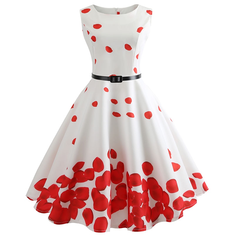 Casual Floral Retro Vintage Dress Casual Floral Retro Vintage Dress