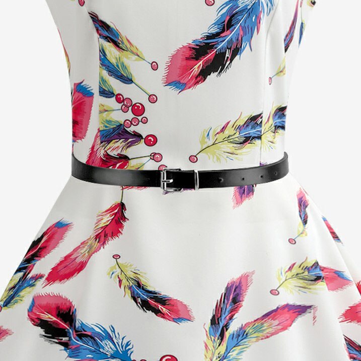 Casual Floral Retro Vintage Dress Casual Floral Retro Vintage Dress