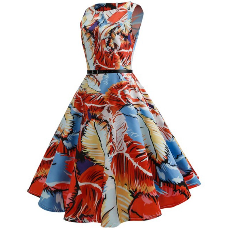 Casual Floral Retro Vintage Dress Casual Floral Retro Vintage Dress