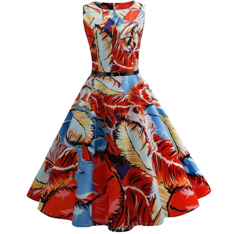 Casual Floral Retro Vintage Dress Casual Floral Retro Vintage Dress