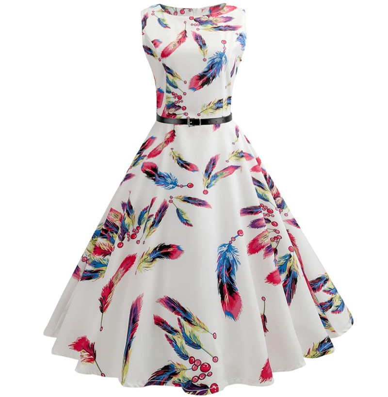 Casual Floral Retro Vintage Dress Casual Floral Retro Vintage Dress