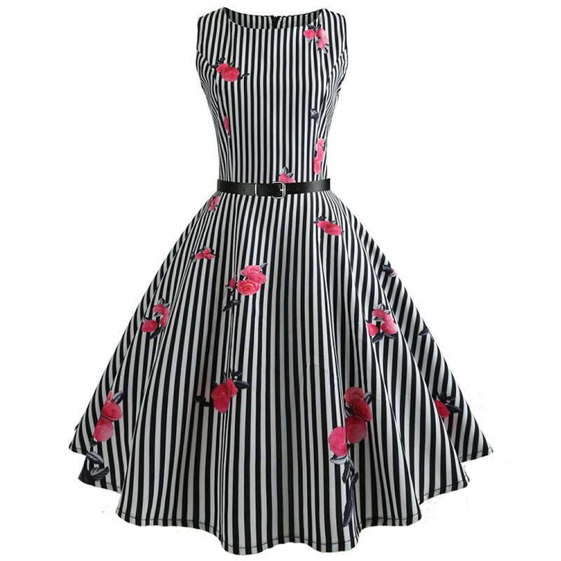 Casual Floral Retro Vintage Dress Casual Floral Retro Vintage Dress