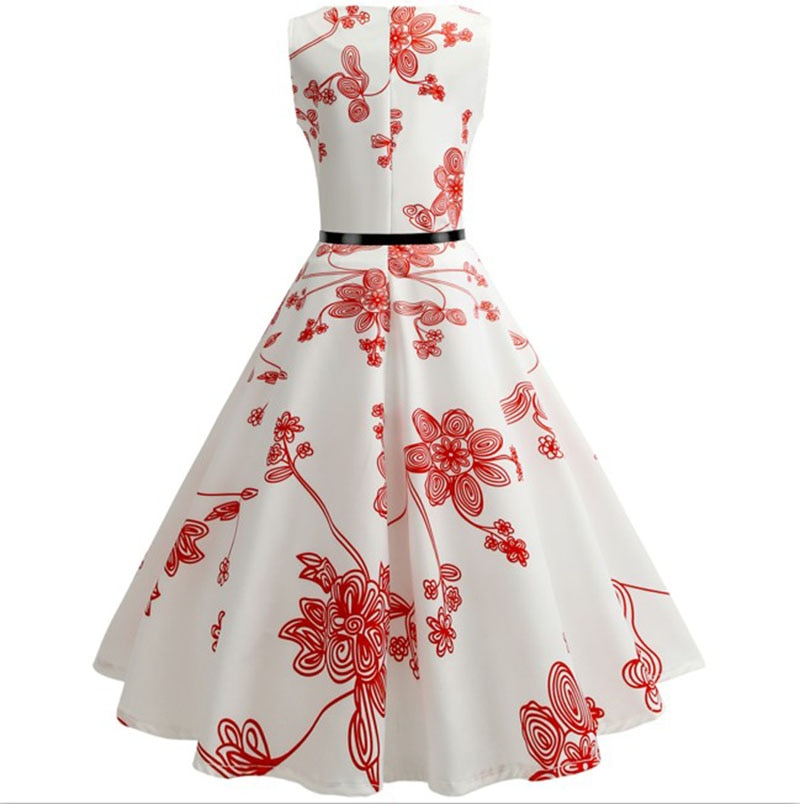 Casual Floral Retro Vintage Dress Casual Floral Retro Vintage Dress