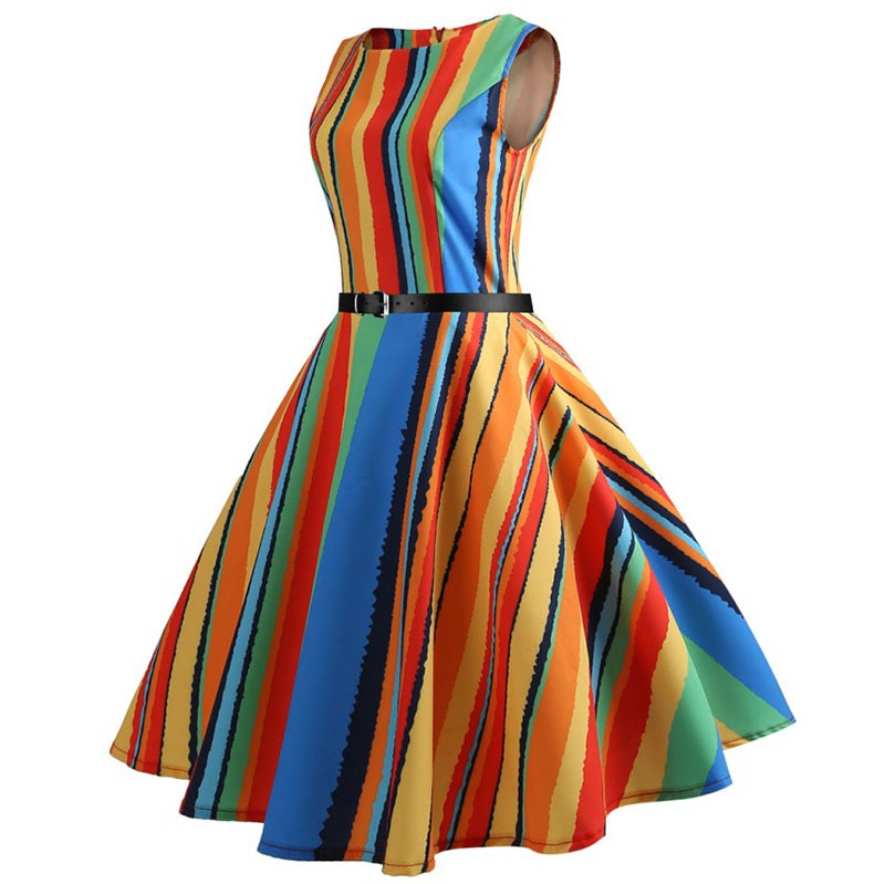Casual Floral Retro Vintage Dress Casual Floral Retro Vintage Dress