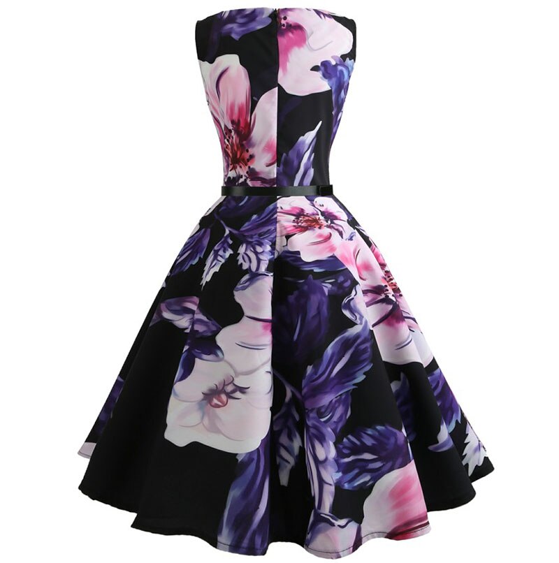 Casual Floral Retro Vintage Dress Casual Floral Retro Vintage Dress