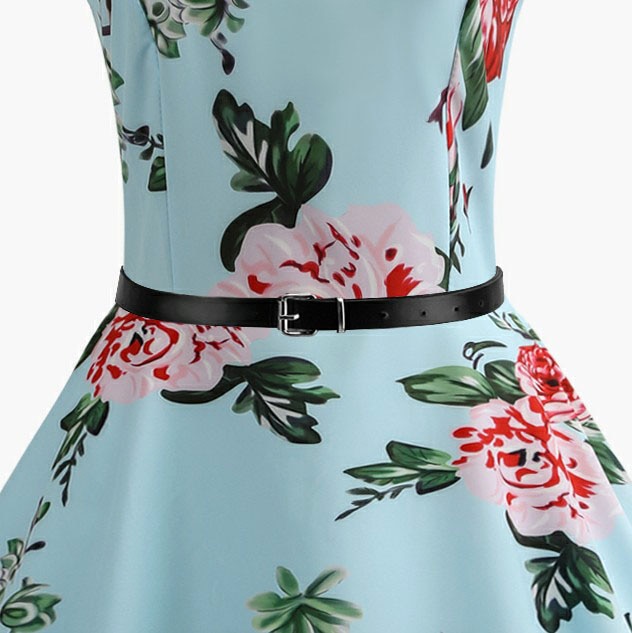 Casual Floral Retro Vintage Dress Casual Floral Retro Vintage Dress