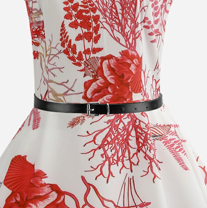 Casual Floral Retro Vintage Dress Casual Floral Retro Vintage Dress
