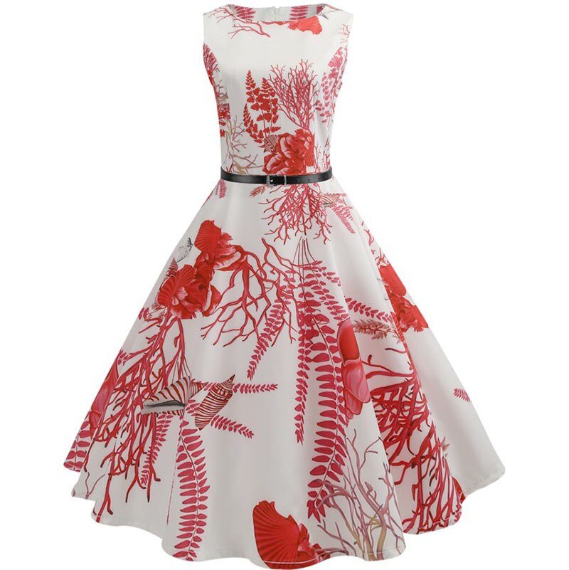 Casual Floral Retro Vintage Dress Casual Floral Retro Vintage Dress