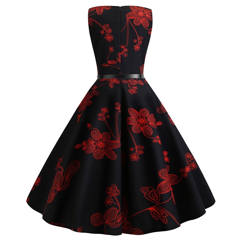 Casual Floral Retro Vintage Dress Casual Floral Retro Vintage Dress