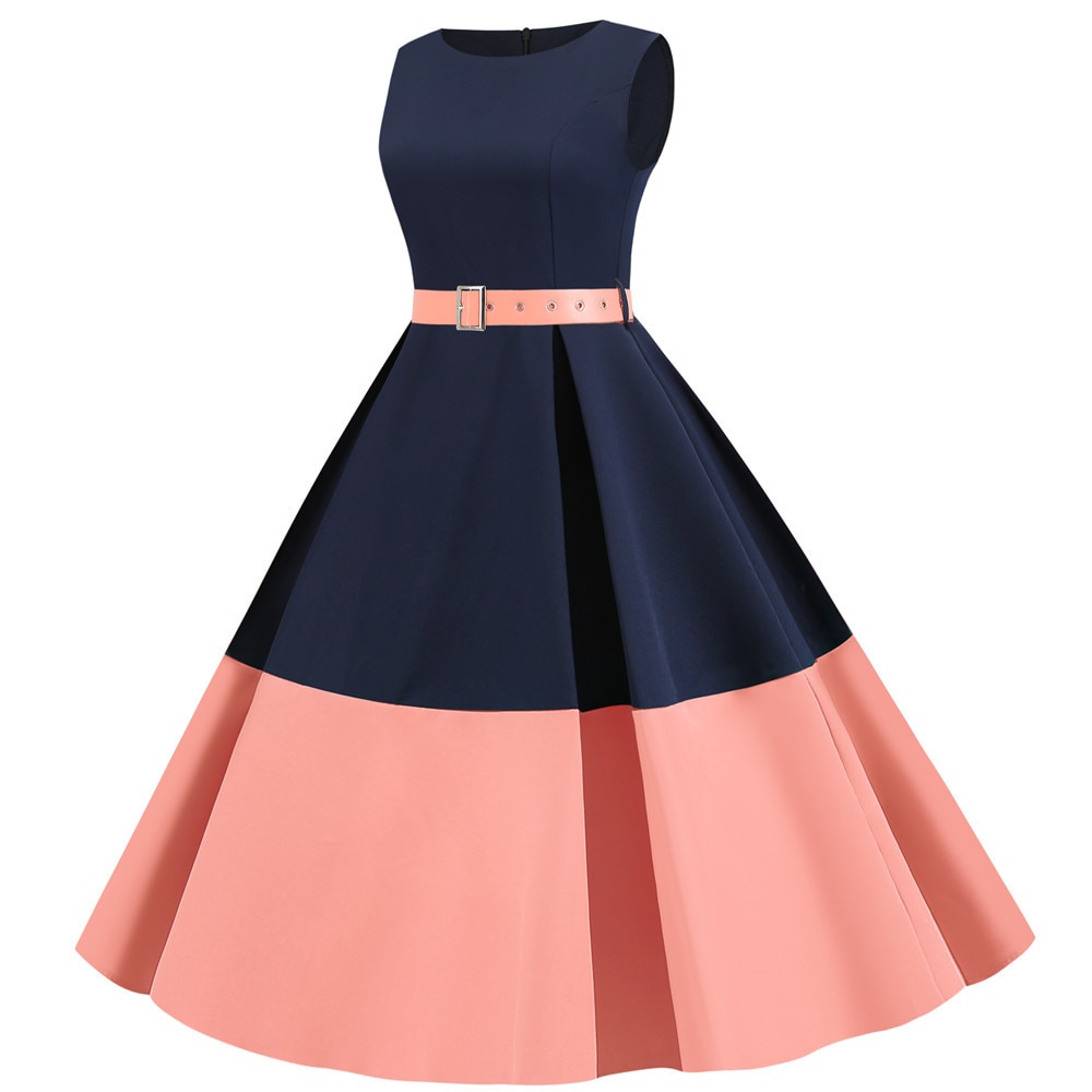 3XL Summer Women Elegant Vintage Midi Dress