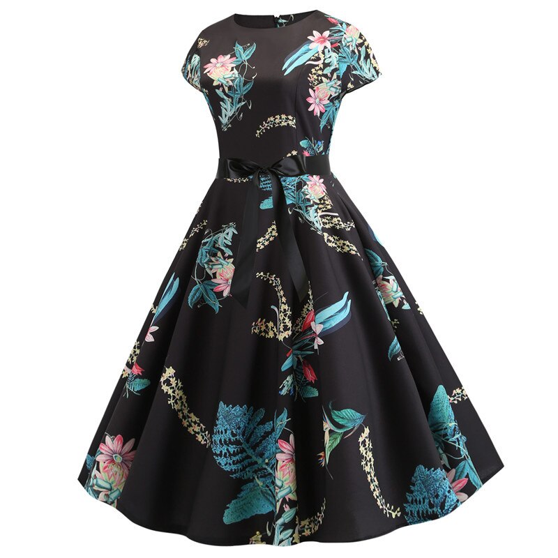 Floral Print Rockabilly Dress
